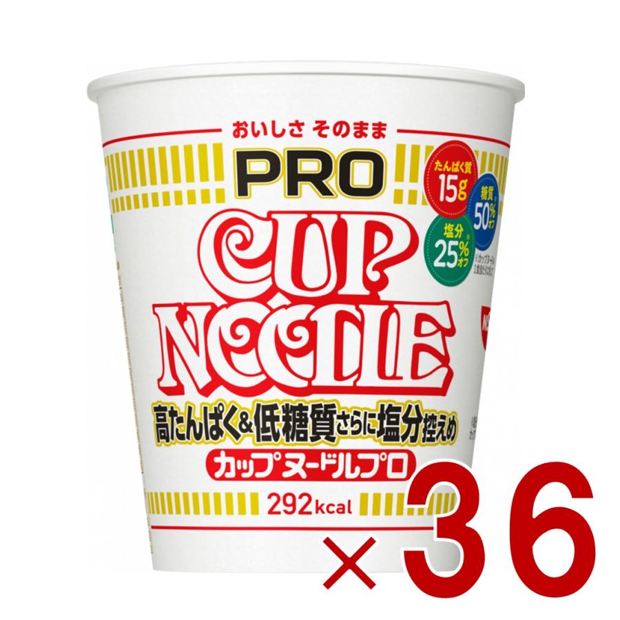 HY　カップヌードルPRO 36個 日清 カップヌードルPRO 高たんぱく ＆ 低糖質 さらに 塩分控えめ 醤油