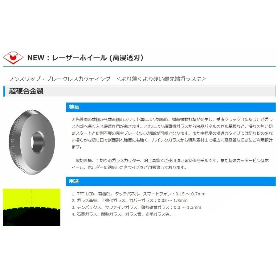 クリアカッター NC-X03-LASER110° 日研ダイヤ 直線切り レーザー刃付き プロ用