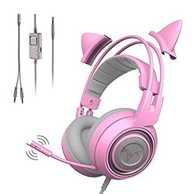 別注 送料無料 Somic G951s Pink ヘッドフォン ゲーミングヘッドフォン 可愛い 高音質 猫耳ヘッドホン 3 5ｍｍ端子 マイク付き 有線 スマホ 限定品 Arnabmobility Com