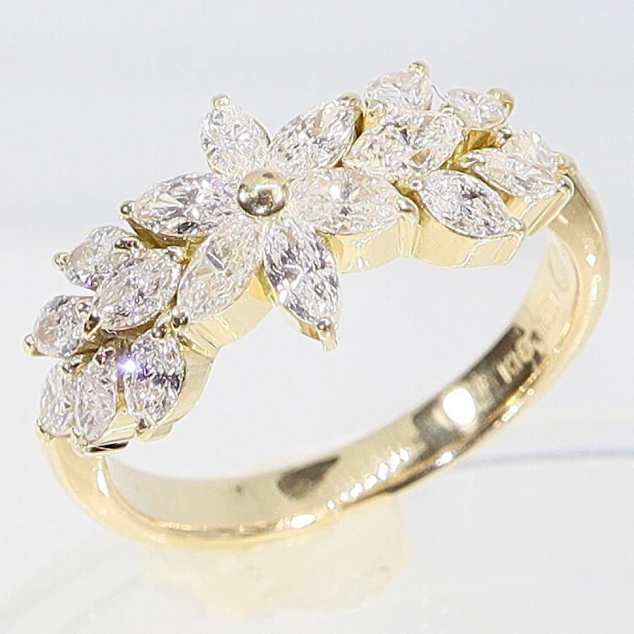 K18WG 1ct ダイヤモンド パヴェ リング 指輪 中古 7号 ピンキー K18