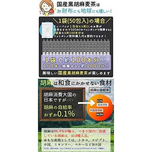 国産 黒胡麻麦茶 ティーパック 大容量 Honjien tea ほんぢ園 健康茶 5g×50包｜sh-price｜03