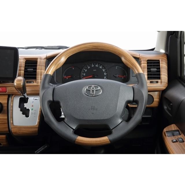 200系ハイエース4型〜8型現行】最高級本木目ウッドコンビステアリング