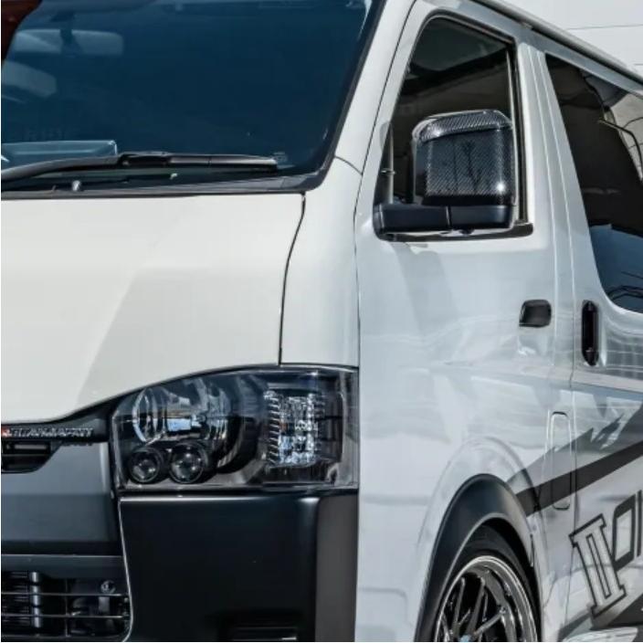 200系ハイエース5型以降〜GT-Sドアミラーカバー左右2個セット(ドライ