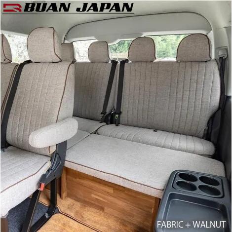 200系ハイエースワゴンGL用 ボックスベッドキット(ブラックレザー