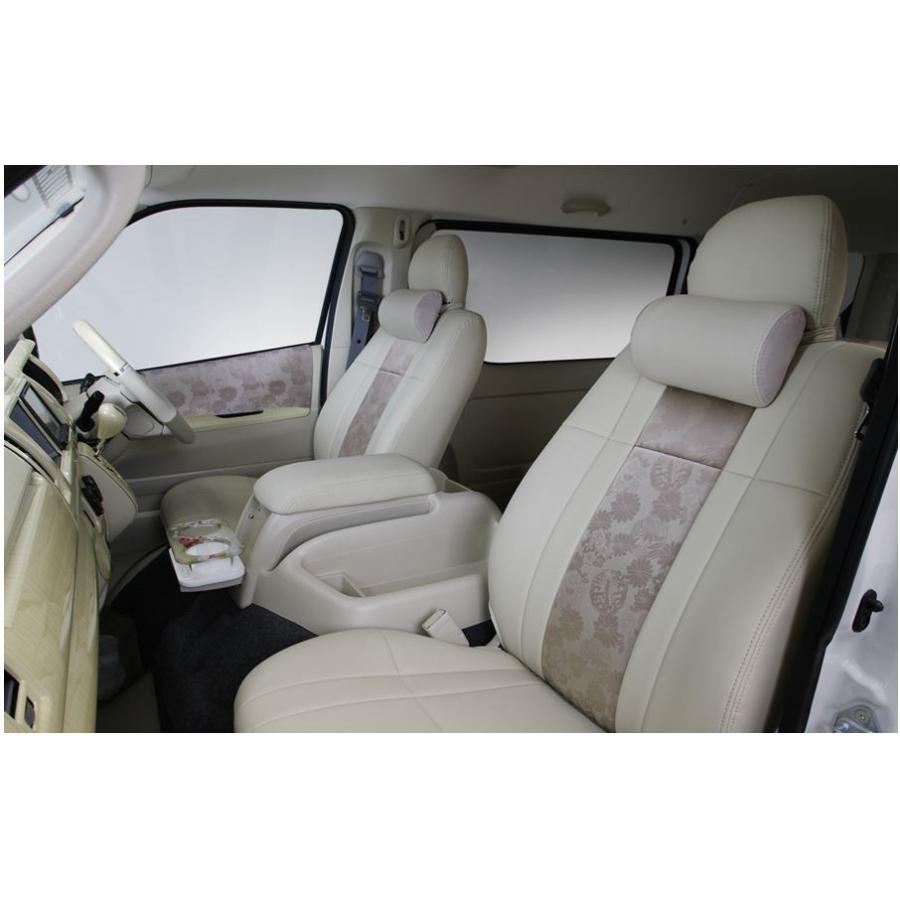 舞杏 レザーシートカバー京・和柄鯉 200系ハイエースバン 1台分 : エス