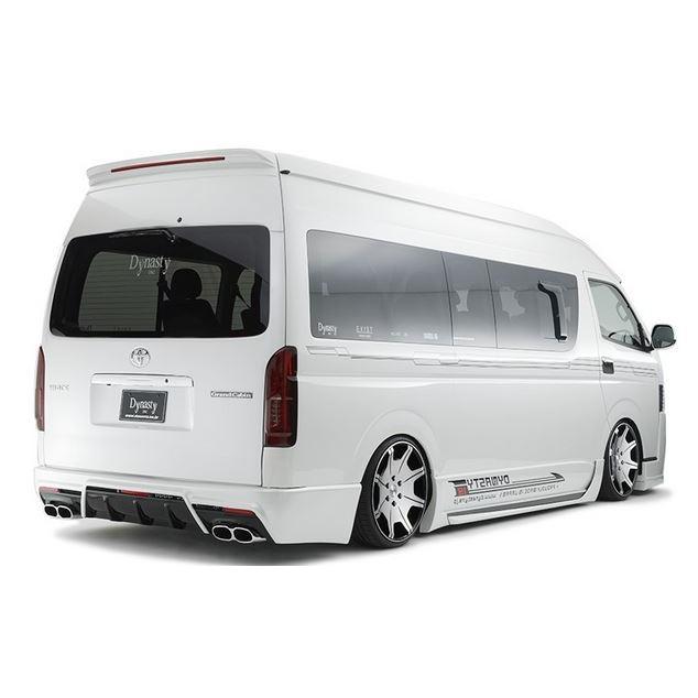 ダイナスティー製　4型ミドルハイエース、レジアスエース用フルエアロパーツ ダイナスティ(Dynasty)EXIST EVOタイプIVハーフ3点セット未塗装 200系