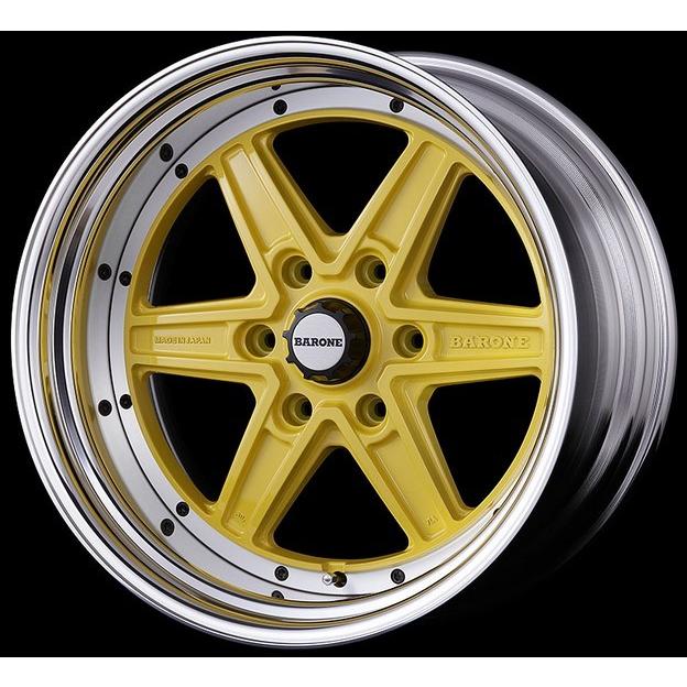 ファブレス ヴァローネMK-6 2P ブライトイエロー 19インチ 【厳選輸入225/40R19ホイールタイヤセット】 200系ハイエースに最適〈タイヤ銘柄選べます！〉