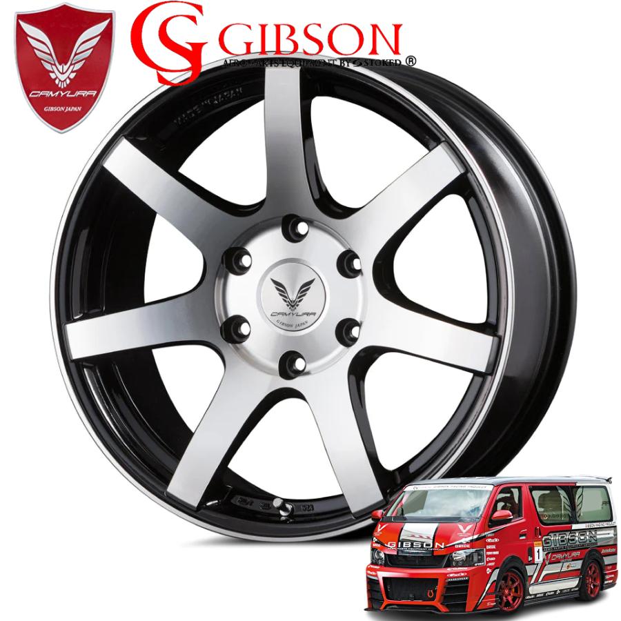 clone27②2CV タイヤ、ホイール　2本セット ギブソン カミュラ ブラックポリッシュ 18インチ 【厳選輸入225/50R18