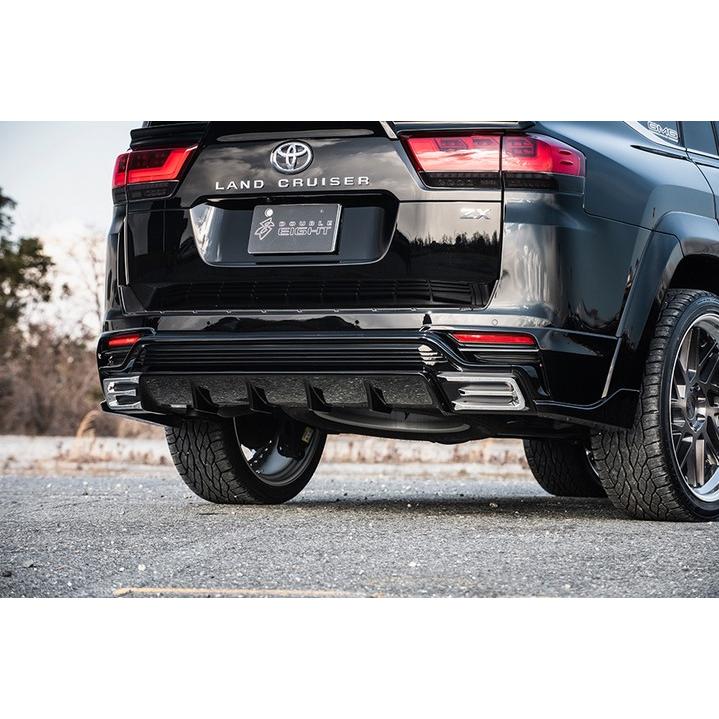 300系ランドクルーザー リアハーフスポイラー未塗装 ダブルエイト