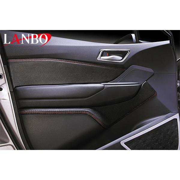 C-HR LANBO レザードアパネル ブラック×ブシルバーステッチ C-HRドアレザーパネル【ブラック/レッド/ブルー/シルバー/カーボン