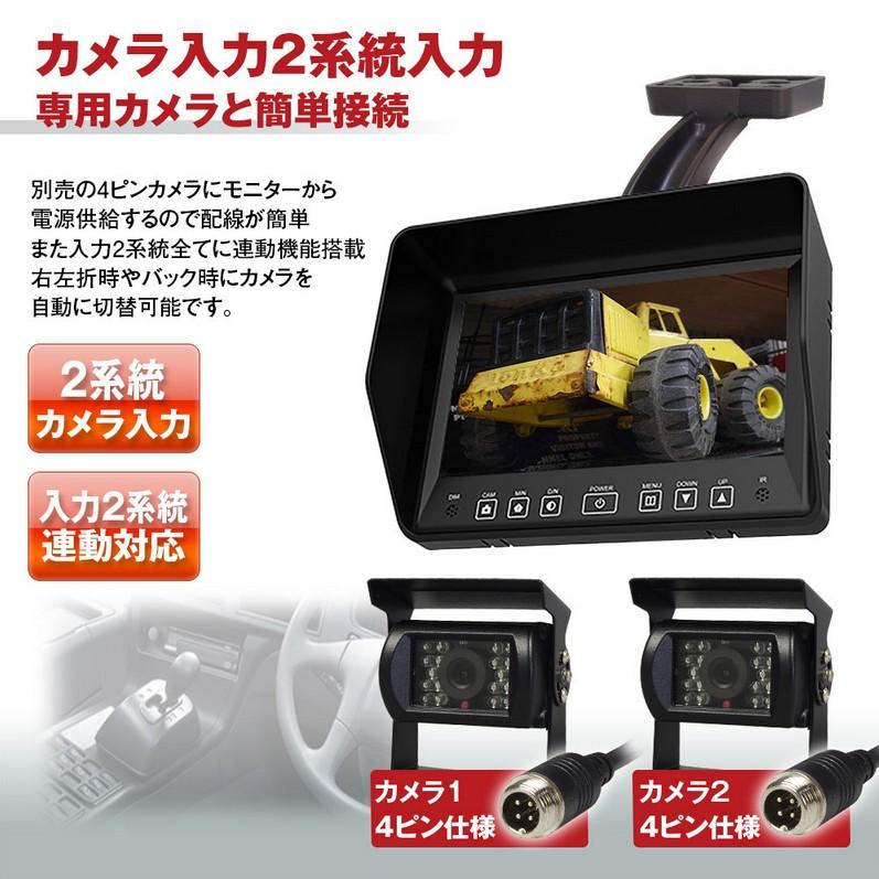 7インチハイマウント防水モニターIP69K相当 HM701WP(車種専用