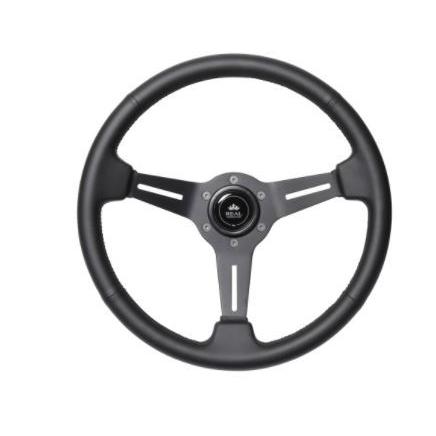 レアル(REAL) スポーツ ノーマルタイプ 汎用ステアリング オールレザー