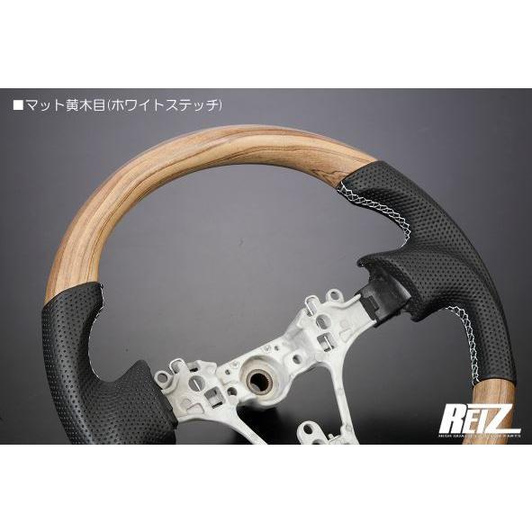 本革コンビステアリング ブラック革/ガングリップ形状 マット黄木目