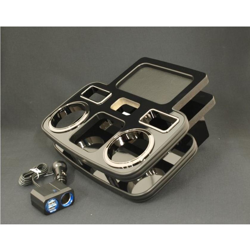 200系ハイエースUSBホルダー付きセカンドセンタードリンクホルダーV4 