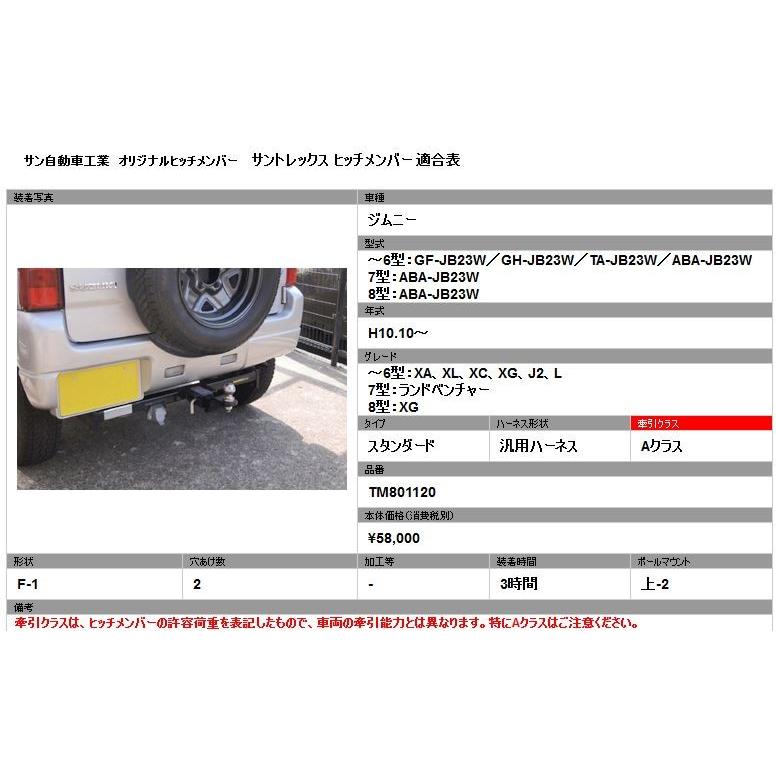 SUNTREXヒッチメンバー タグマスター ジムニーJB23W スタンダード 