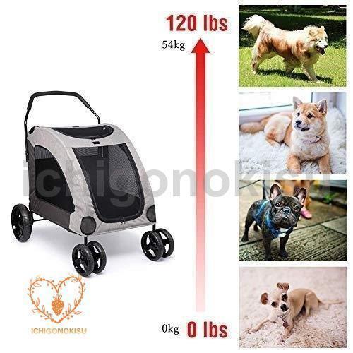 ペットカート ペットキャリー 犬用ベビーカー ドッグカート ペットバギー 折りたたみ式 耐荷重60kg 通気 多頭用 介護用 ペットカート 多機能 軽量 収納便利 ペットカート 収納便利