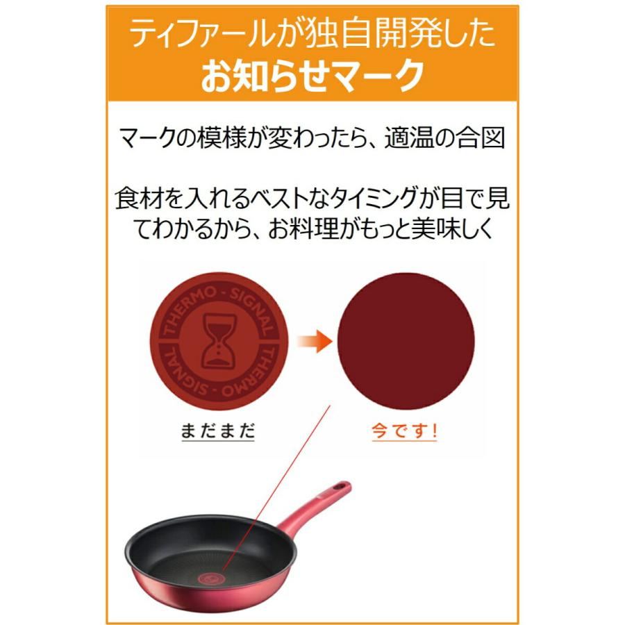 ティファール T-fal 深型フライパン 取っ手付き IHルージュ