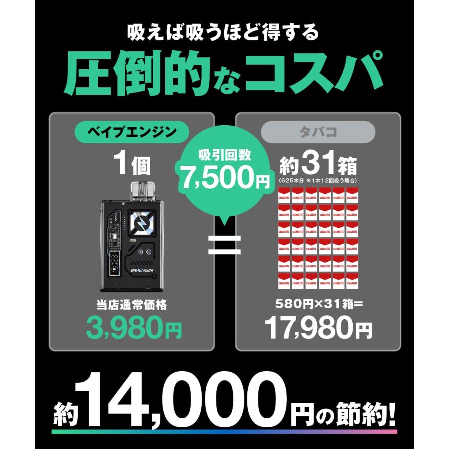 ベイプエンジン 7500 電子タバコ ベイプ 使い捨て 電子 シーシャ 持ち運び スターターキット 本体 電子タバコ タール ニコチン0 ...