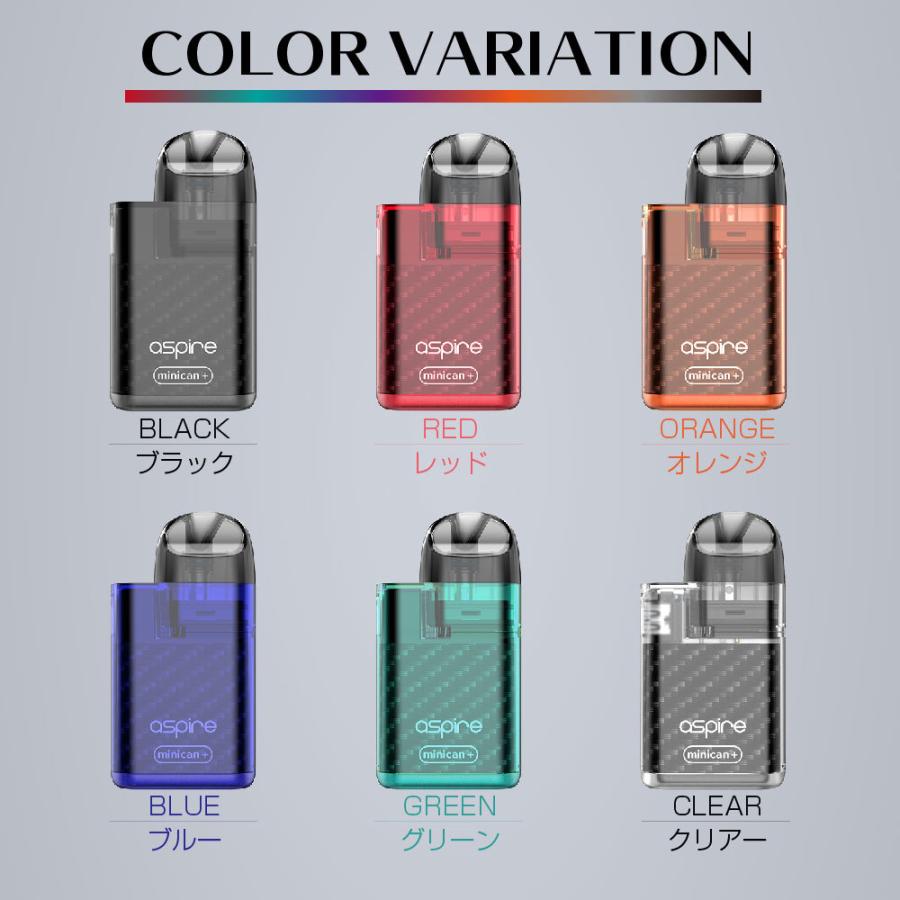 VAPE POD ASPIRE minican+ 電子タバコ ベイプ アスパイア ミニカン プラス ベイプ スターターキット 本体 おすすめ タール ニコチン0 禁煙 電子たばこ 最新 |  | 08