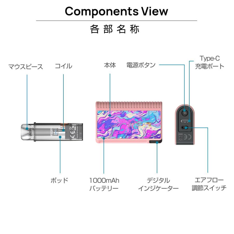Aspire GOTEK Nano 持ち運び シーシャ 電子タバコ ベイプ 使い捨て POD