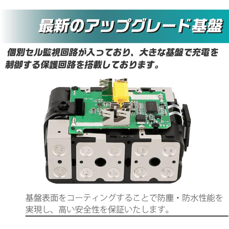 互換ラボ マキタ 互換バッテリー MAKITA 互換 LAB 18V 6Ah 6.0Ah Waitley 掃除機 充電器 インパクト ブロワー 対応 LED デジタル残量表示 自己故障診断 WTL1860｜shade｜07