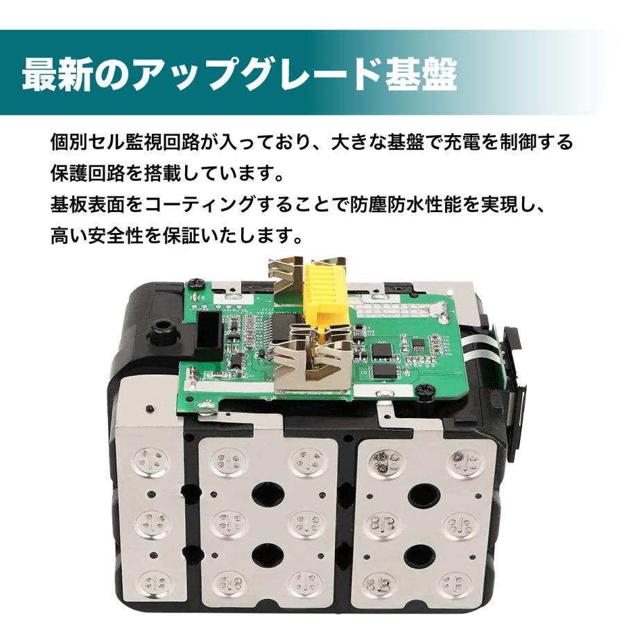 2個 マキタ MAKITA 互換 バッテリー 18V 9.0 Ah 9000 mah Waitley 1 年保証 LED デジタル残量表示 自 己故障診断 WTL1890 MAKITA BL18 30B BL1850B BL1860B 対応｜shade｜05