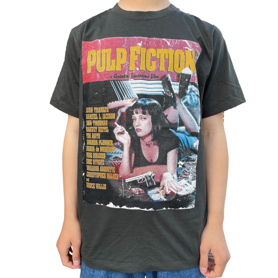 古着風 バンド Tシャツ ロック PULP FICTION パルプ フィクション ミア ユマ サーマンメンズ 半袖 黒｜shake-hand-store｜08