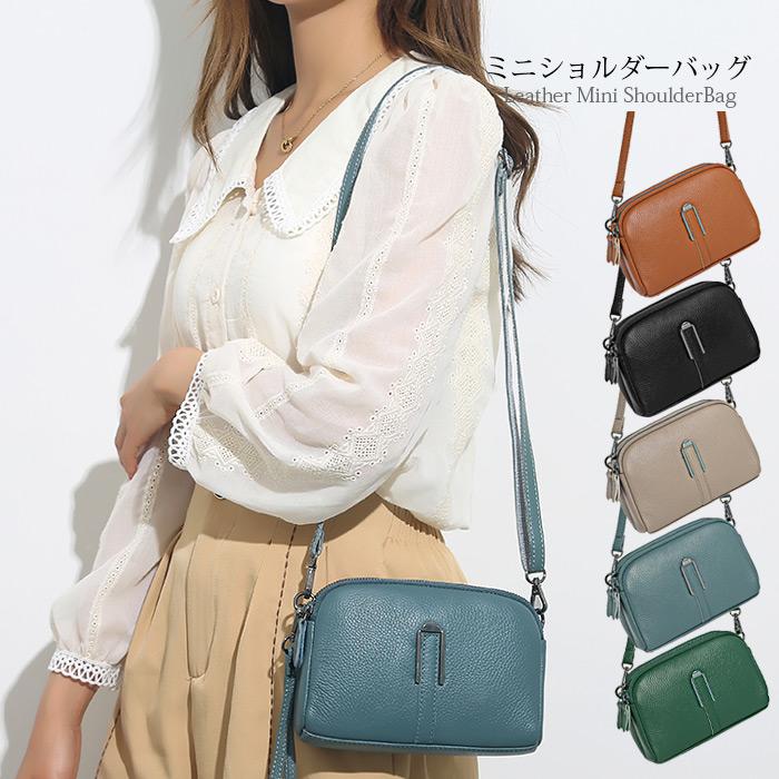 美品　牛革　グレージュ　ショルダーバック　斜め掛け　ミニバック　ポケット 楽天市場】ショルダーバッグ レディース 本革 縦型 GINA CLAIR