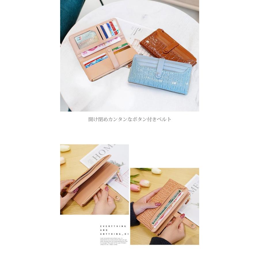 レディース長財布 クロコ型押し 二つ折り財布 二つ折り 2つ折り 合皮 