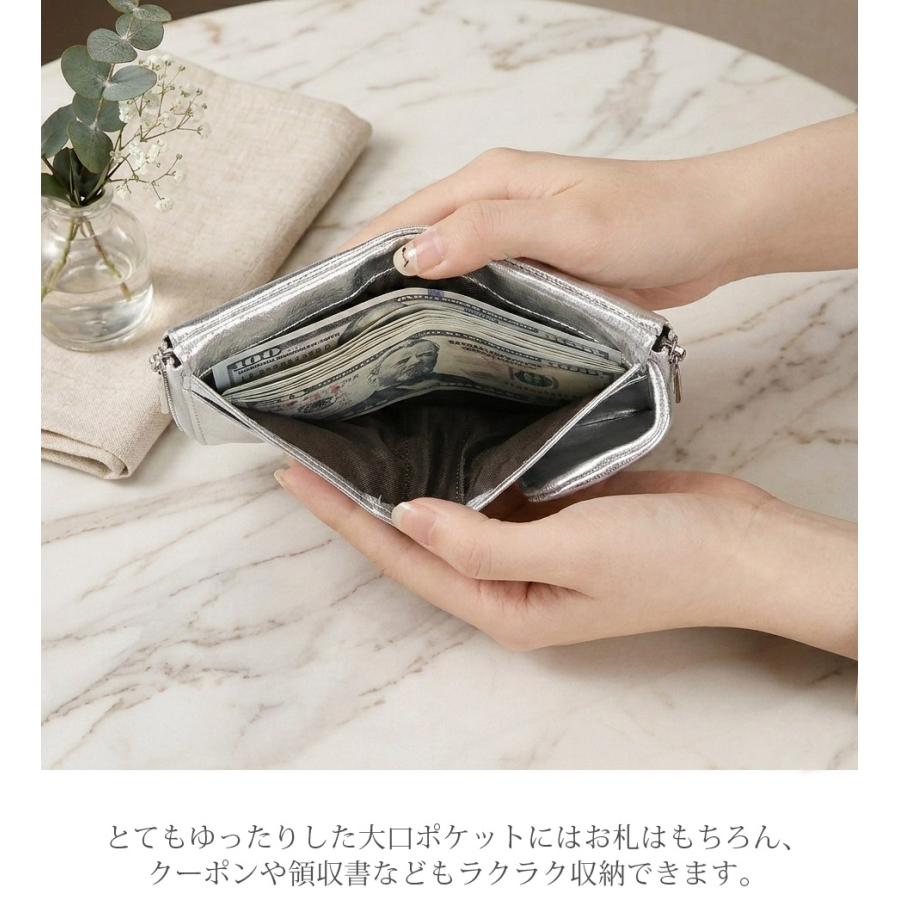 ゴージャス 三つ折り財布 本革 革 レザー ゴールド シルバー 金 銀
