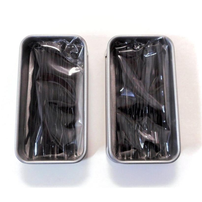 ヘアピン ヘアアクセサリー 黒 茶 アメピン 缶ケース入り 2個