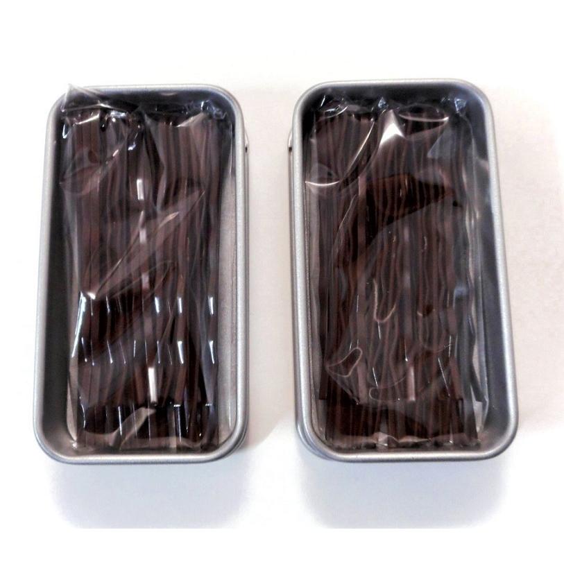 ヘアピン ヘアアクセサリー 黒 茶 アメピン 缶ケース入り 2個セット