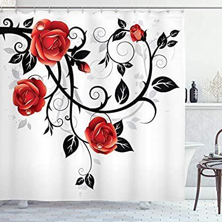 本格派ま 特別価格ambesonneゴシック装飾コレクション Ornateスワールbranches With Roses Garden花柄ゴシックグランジスタイルヨーロ好評販売中 シャワーカーテン Www Oroagri Eu