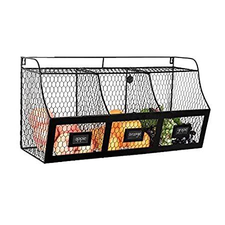 特別価格大型カントリーラスティックメタルワイヤー 壁掛けフルーツバスケット 壁掛けフルーツバスケット ストレージビン 洗濯用品 黒板ラベル付き オンラインショップ沙羅の樹 B0711njjfd ランドリーバスケット ブラック好評販売中