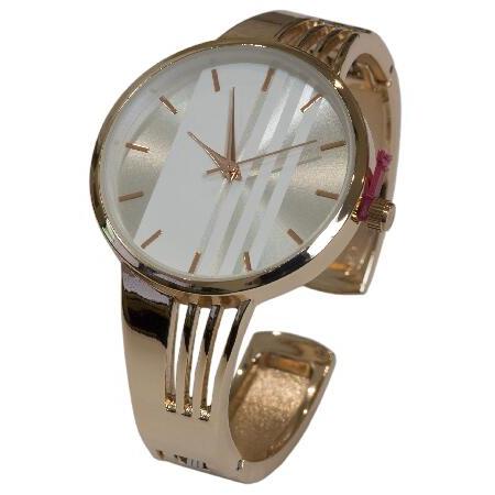 品多く Quartz Japanese Collections 特別価格Blekon Womens B好評販売中 Cuff Dial Design ElegantStriped 腕時計
