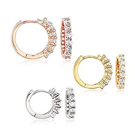 値引きする  Huggie Of Pairs 3 Set: Jewelry CZ t.w. ct. 1.20 特別価格Ross-Simons Hoop i好評販売中 Earrings イヤリング