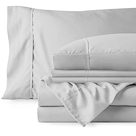 新作モデル with Set Sheet Microfiber Piece 6 - Bundle Bedding Home 特別価格Bare 4 好評販売中 Pillowcases カバー、シーツセット