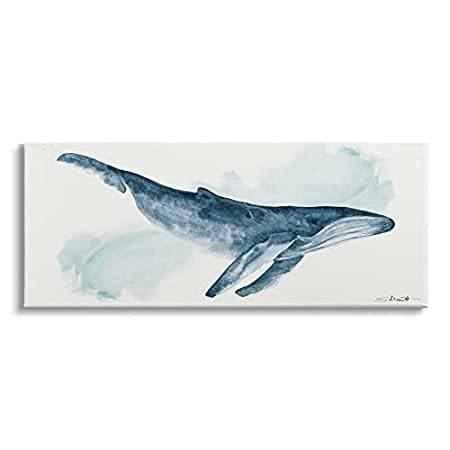 特別価格Stupell Industries ノーティカルハンプバック クジラ 海洋動物 ブルー水彩画、Stephanie Workman Marrott キ好評販売中