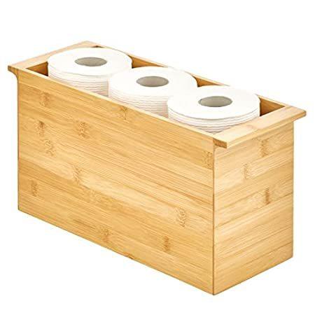 海外の価値ある商品を送料無料・セール価格でお届けします！特別価格mDesign Bamboo Storage Organizer Tray Box with Handles; Deep Wooden Toilet 好評販売中