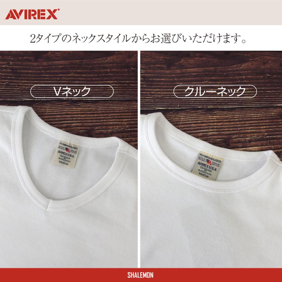 AVIREX アヴィレックス ( Vネック クルーネック 半袖 Tシャツ 限定ハンドタオル付)  アビレックス 男性 メンズ 定番 プレゼント (品番6143501-V)(品番6143502-C)｜shalemon｜02