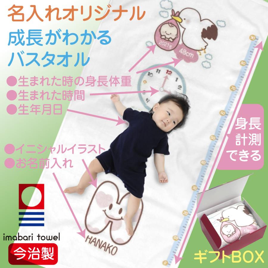 おすすめ 出産祝い 名入れ 今治タオル 名前 身長 体重 生まれた日 生年月日 イニシャルイラスト バスタオル Columbiatools Com