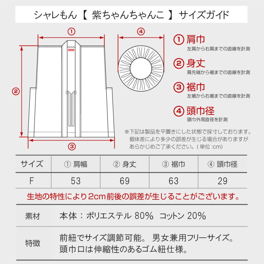 古希 名入れ ( ちゃんちゃんこ 頭巾 セット 古希だもの ７０ ) お祝い 父 母 紫 プレゼント 男性 女性 70歳 祝い 誕生日 /DMT/ | シャレもん | 07