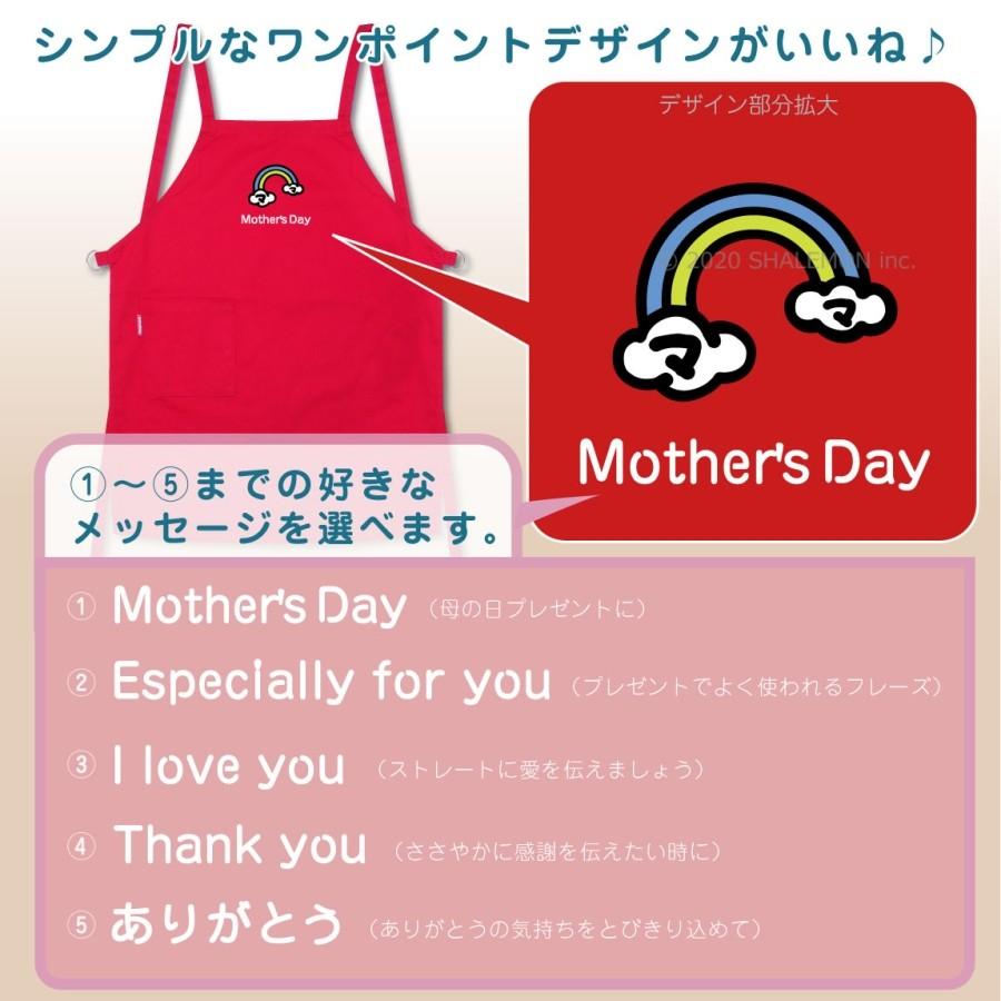 母の日 プレゼント 実用的 ギフト カーネーション 選べるメッセージ カラー エプロン ワンポイント グッズ 花