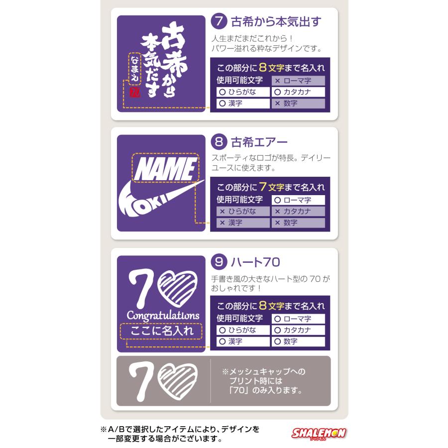 シャレもん 【3点セット】 古希祝い ギフト ボックス 名入れ 送料無料