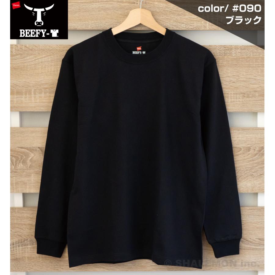 90s Hanes BEEFY 無地 ロンT ブラック フェード USA製 XL Hanes BEEFY ( ヘインズ ビーフィー T 長袖 クルーネック) 男女兼用