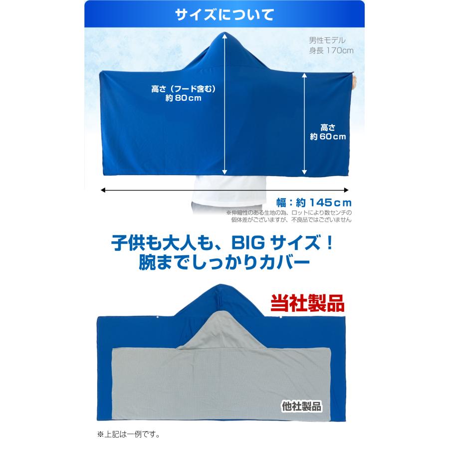 冷感ポンチョ 名入れ ( 選べる10色 番号 と 名前 ) アイスポンチョ 冷