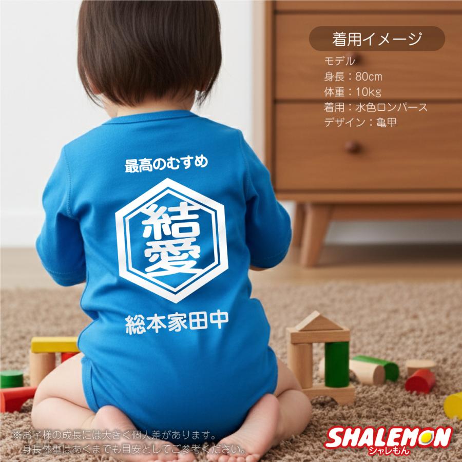 シャレもん ロンパース 名入れ 商店風 男の子 女の子 出産祝い ( 七分