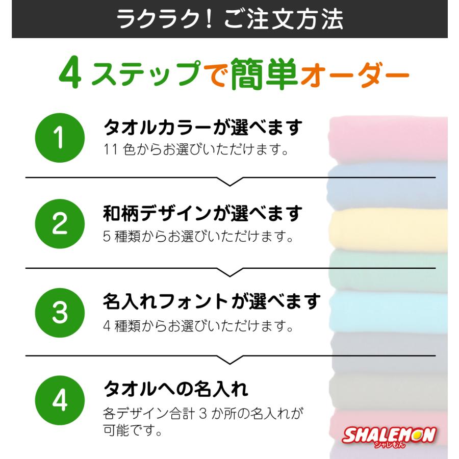 シャレもん 名入れ タオル ( 和柄 選べるデザイン カラー ) 和風 商店