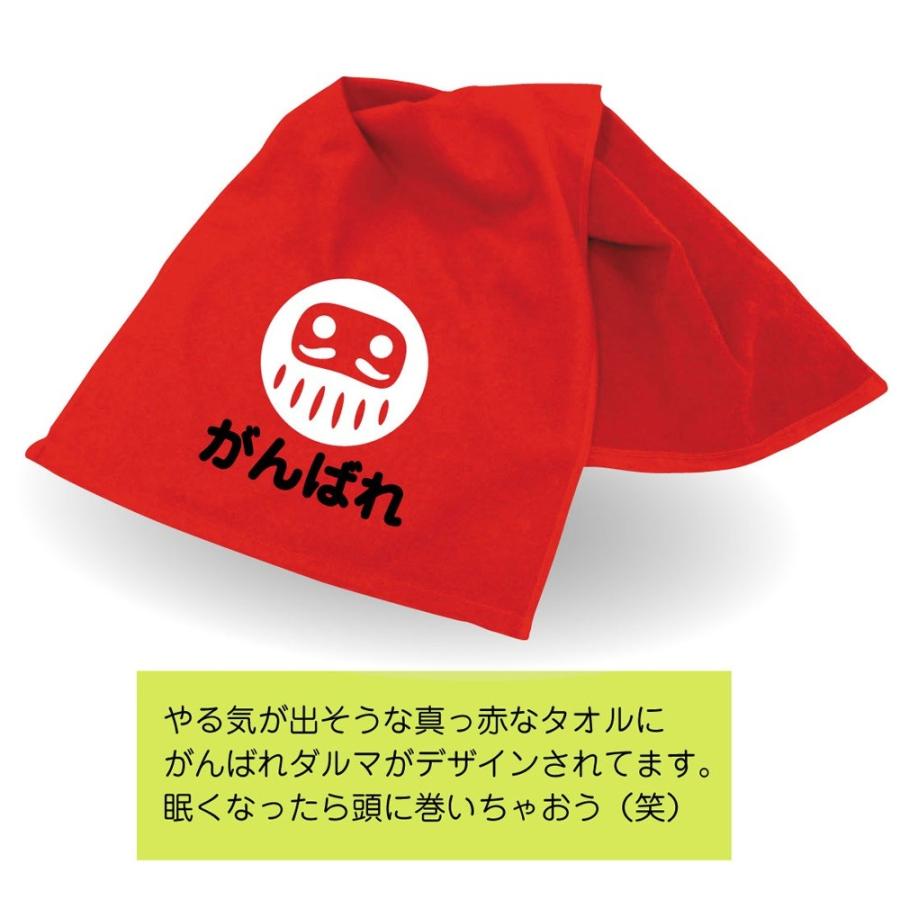 シャレもん 合格祈願 受験 応援(がんばれダルマ タオル + マグ + 巾着