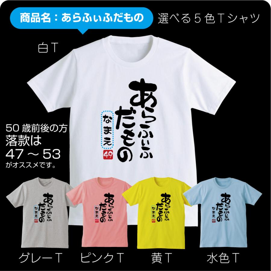 名入れ 五十路 五十代 アラフィフ Tシャツ ( 選べる5色 50代 だものシリーズ ) 50歳 プレゼント 誕生日 バースデー メンズ レディース/M4/(DMT) シャレもん｜shalemon｜04